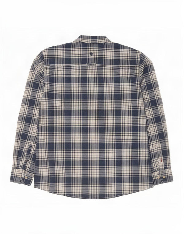 Camisa clássica masculina Fat Face 2XL algodão xadrez azul marinho