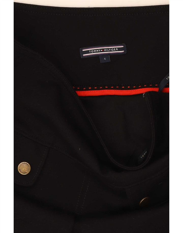 Minissaia feminina Tommy Hilfiger EUA 4 pequena W26 viscose preta