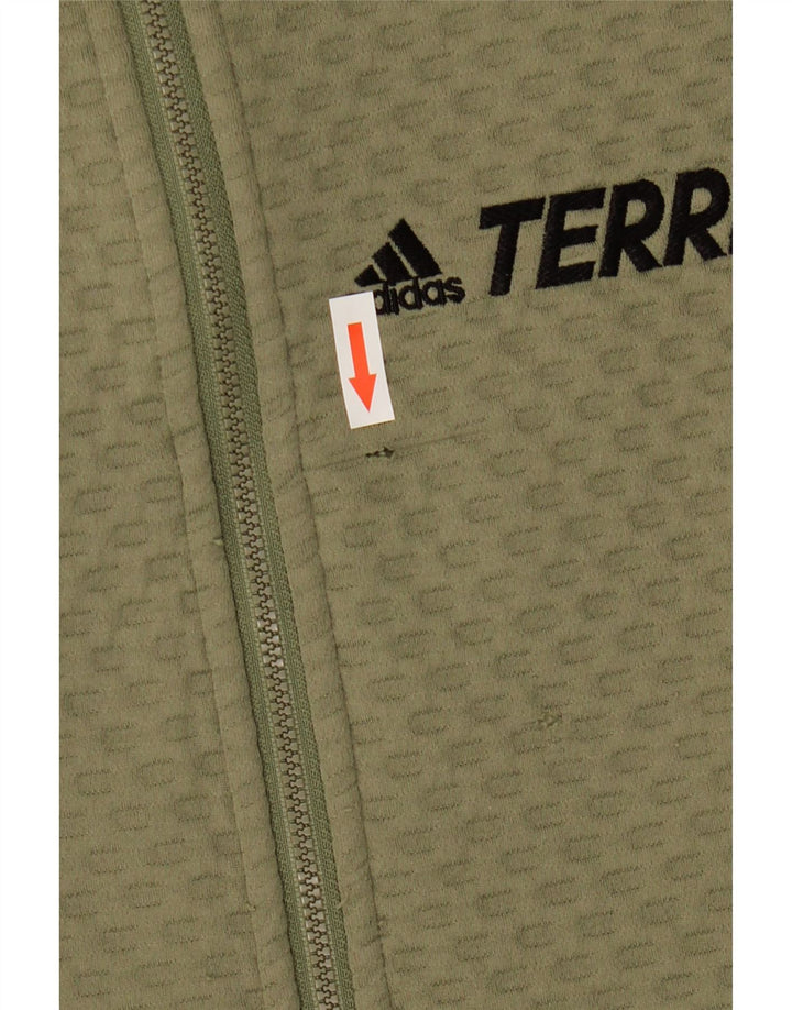 Adidas Mens Graphic Tracksuit Top Jacket Médio Cáqui Poliéster