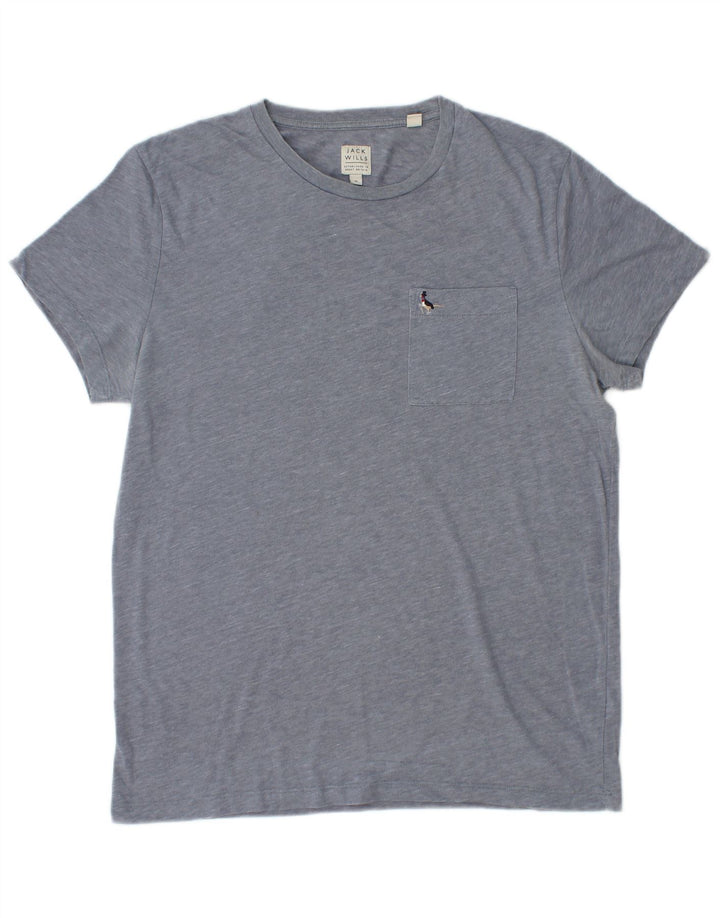 Camiseta masculina JACK WILLS Top médio azul manchado
