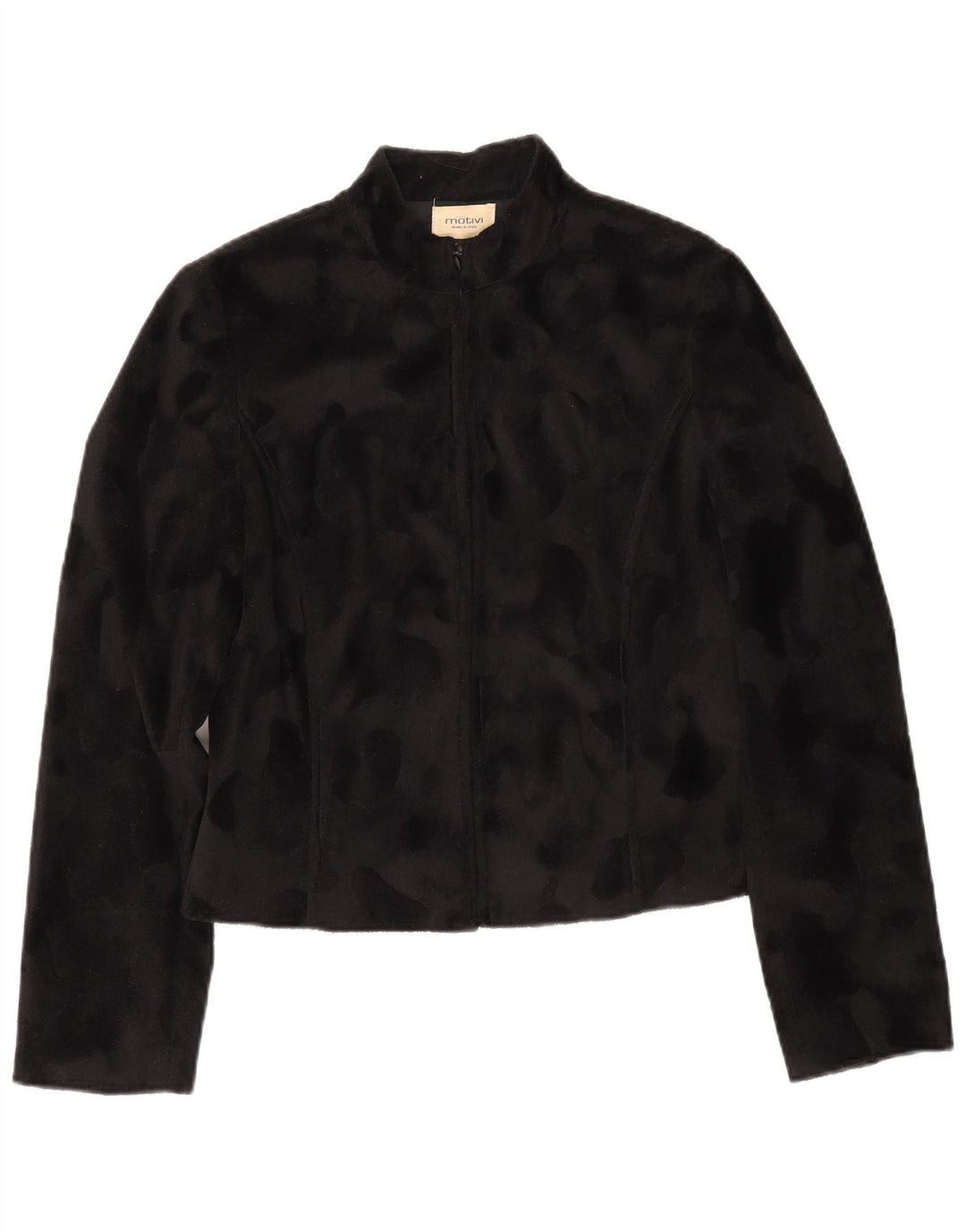 Jaqueta feminina MOTIVI de lã cortada IT 44 poliéster preto médio com estampa animal