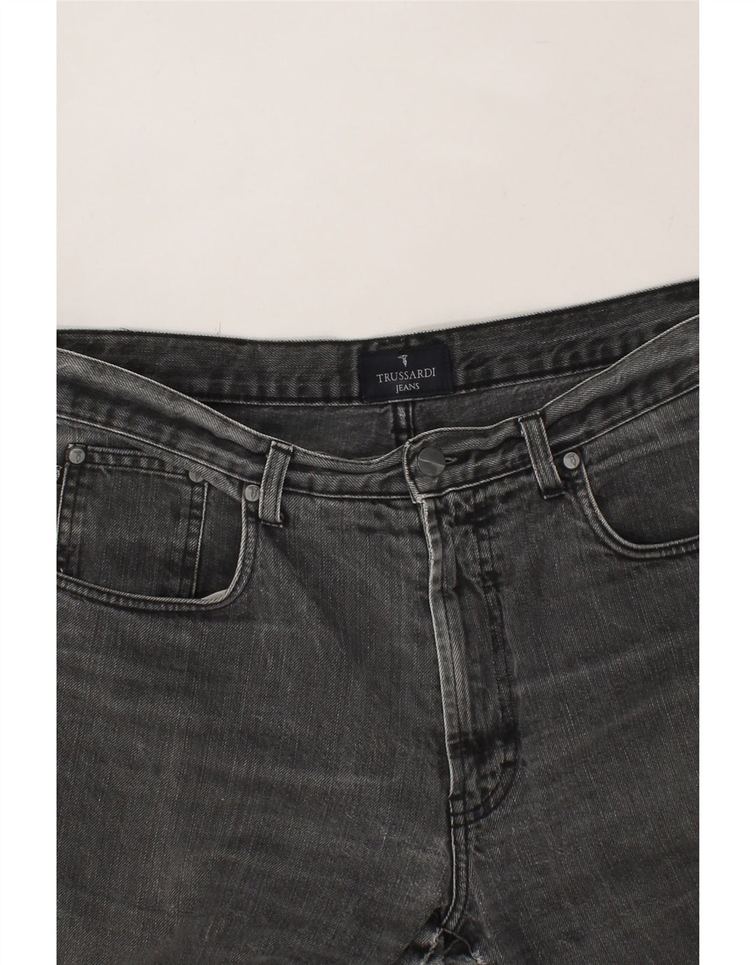 TRUSSARDI Mens Straight Jeans W36 L29 Grey Cotton Vintage Trussardi and Second-Hand Trussardi from Messina Hembry 