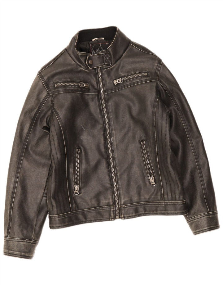 Jaqueta de couro bomber Dognose Boys 10-11 anos preta