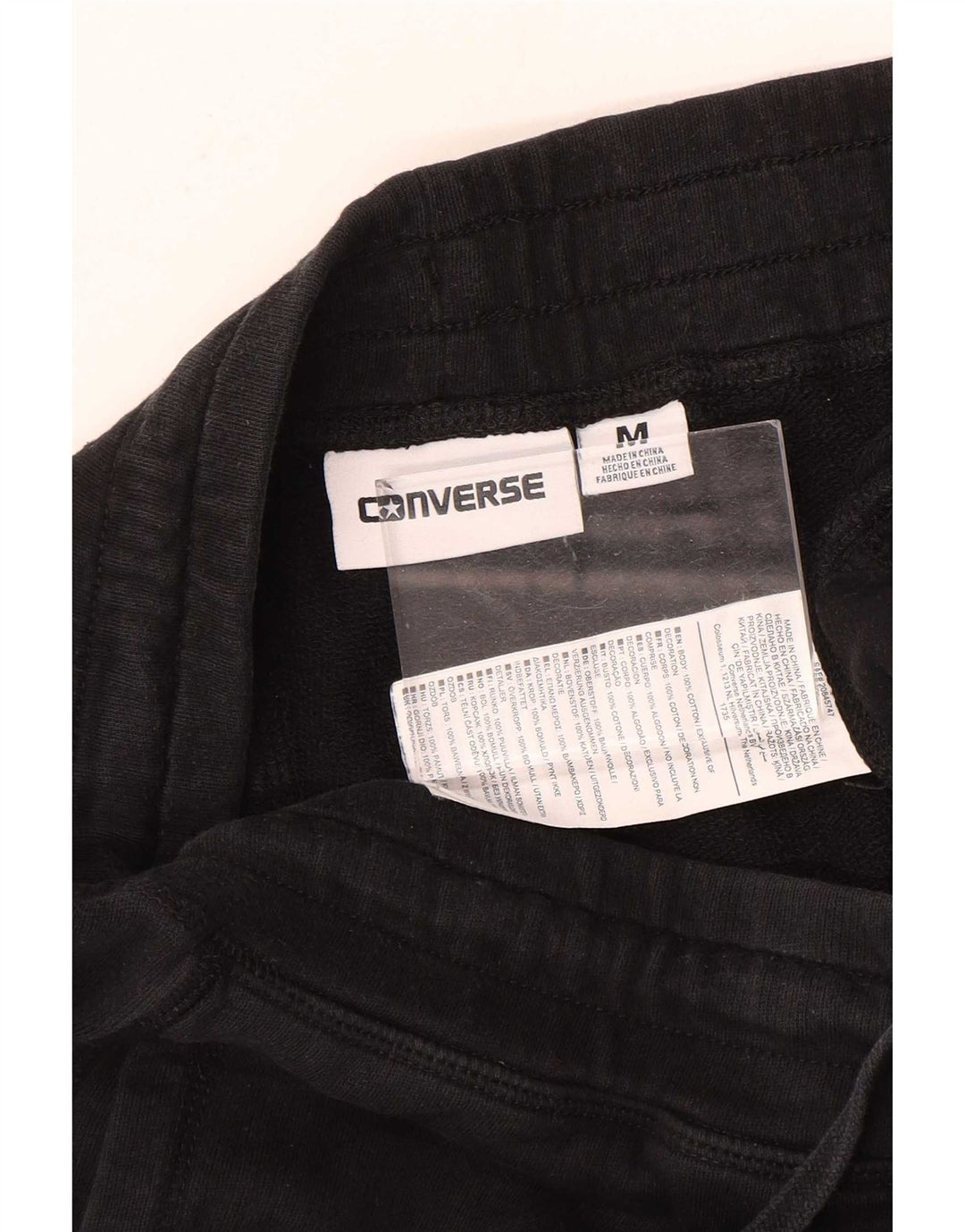 Converse Mens Graphic Calças de treino Joggers Médio Algodão Preto