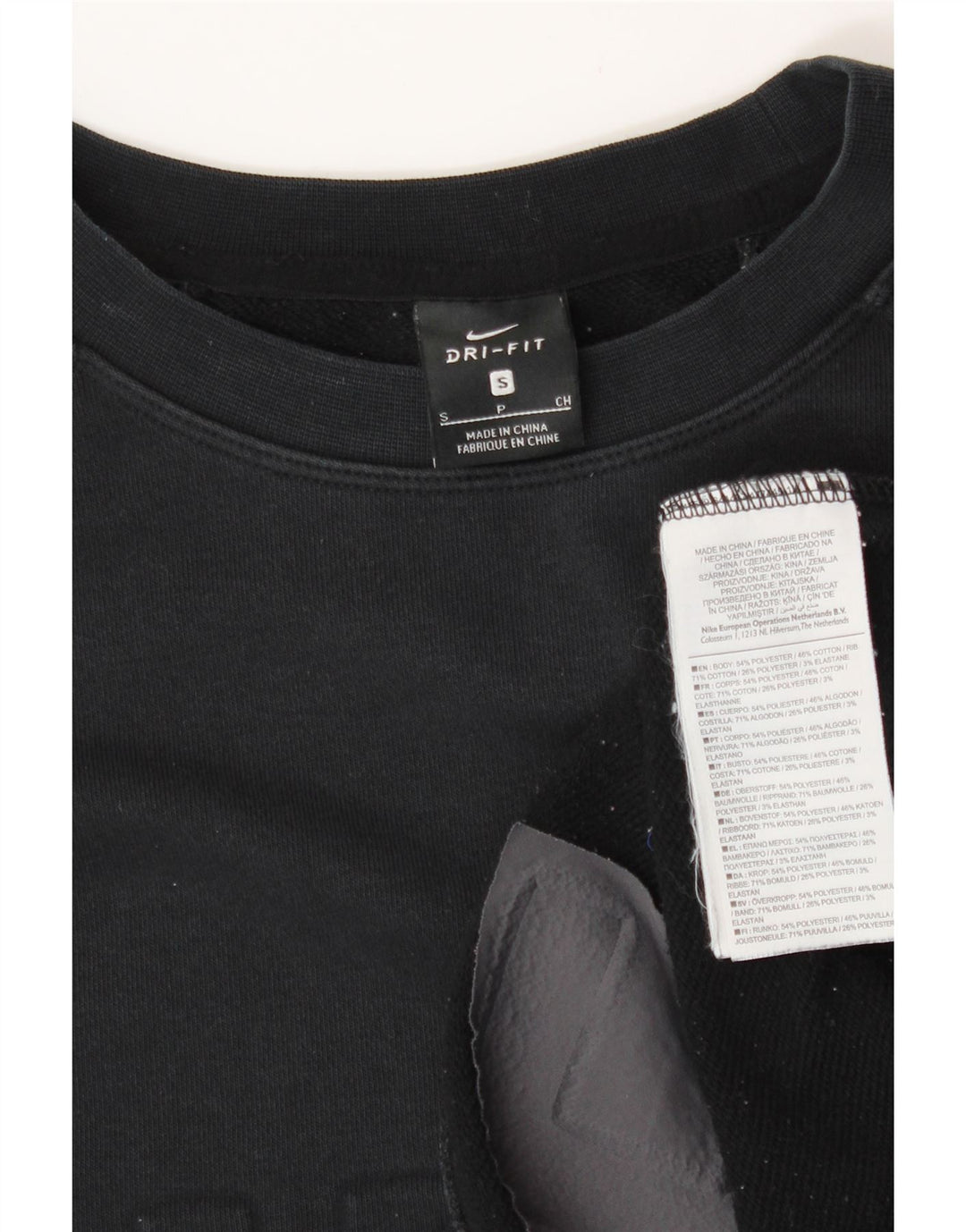 NIKE Womens Oversized Crop Graphic Moletom Jumper Reino Unido 10 Pequeno Preto