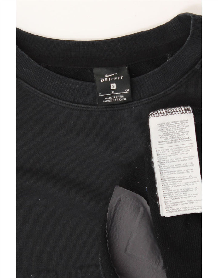 NIKE Womens Oversized Crop Graphic Moletom Jumper Reino Unido 10 Pequeno Preto