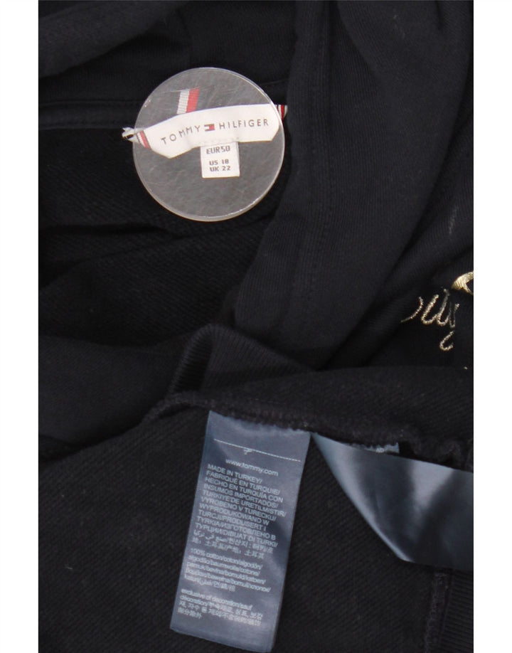 Jumper com capuz gráfico feminino TOMMY HILFIGER UK 22 3XL algodão azul marinho