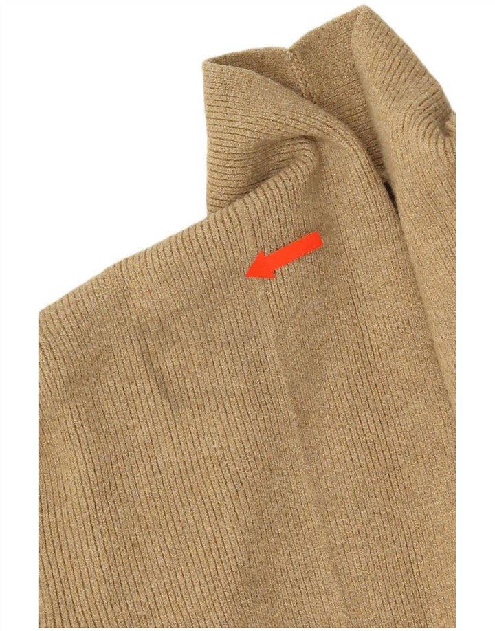 Suéter cardigã aberto feminino Marks & Spencer UK 8 pequeno bege viscose