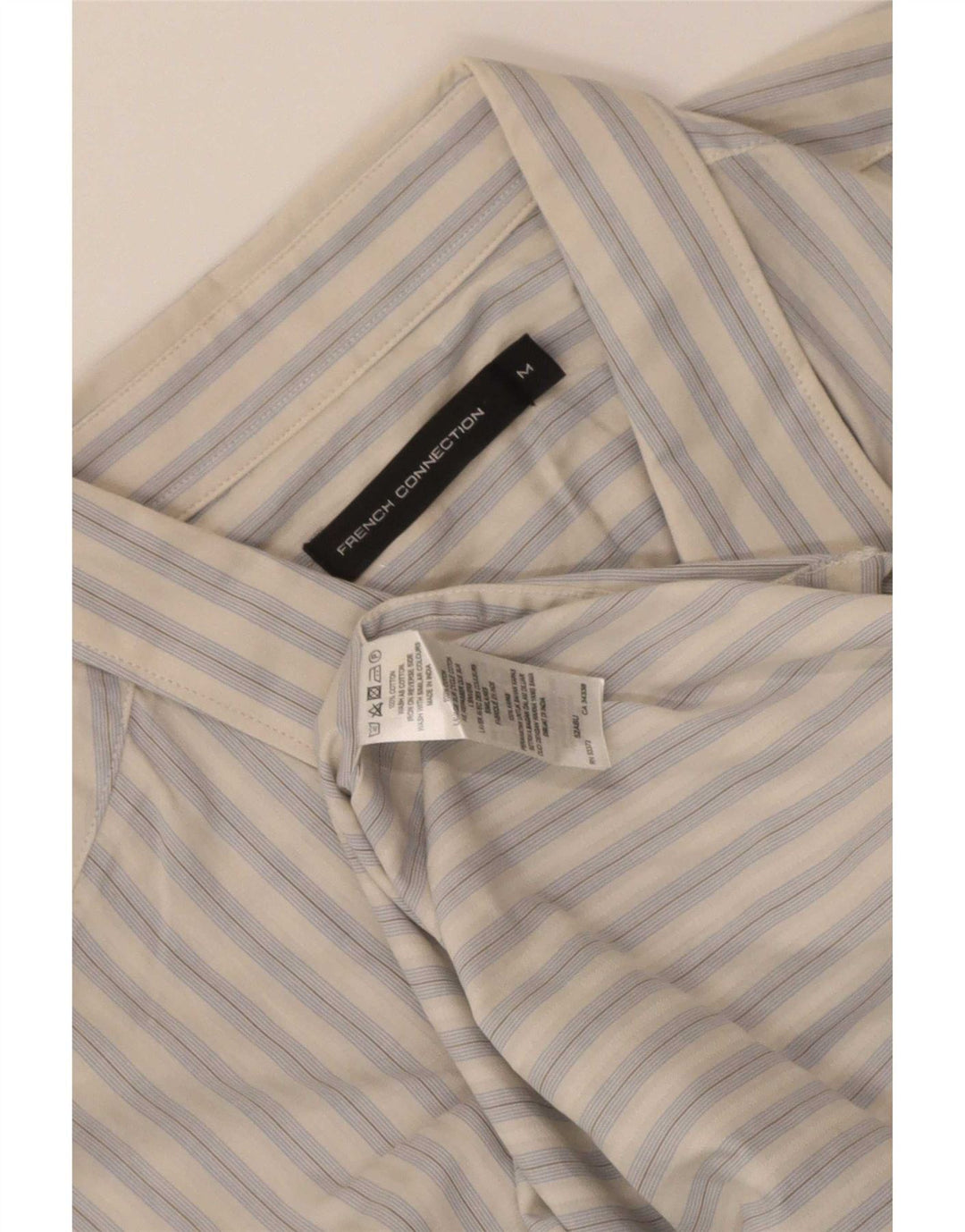 Camisa masculina French Connection algodão listrado branco médio