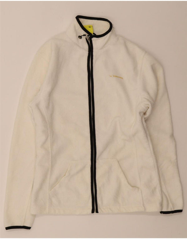 Jaqueta de lã feminina Diadora UK 14 médio branco