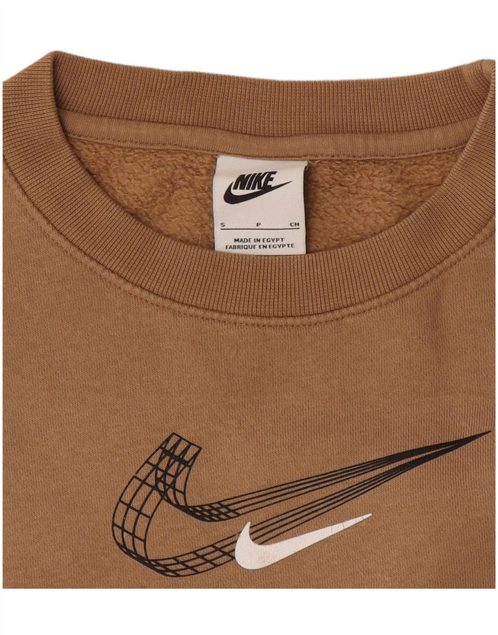 Nike Mens Graphic Moletom Jumper Pequeno Bege