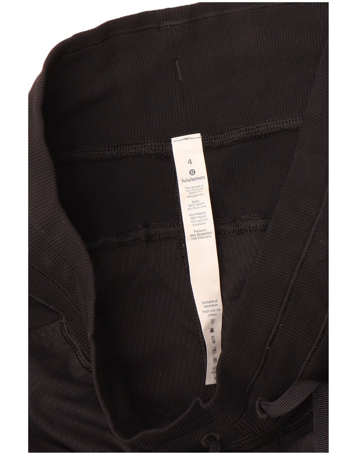 Calça de treino feminina Lululemon Joggers EUA 4 pequeno preto nylon