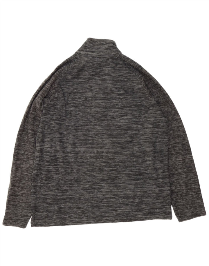 MOUNTAIN WAREHOUSE Suéter masculino de lã com zíper e gola grande listrado cinza