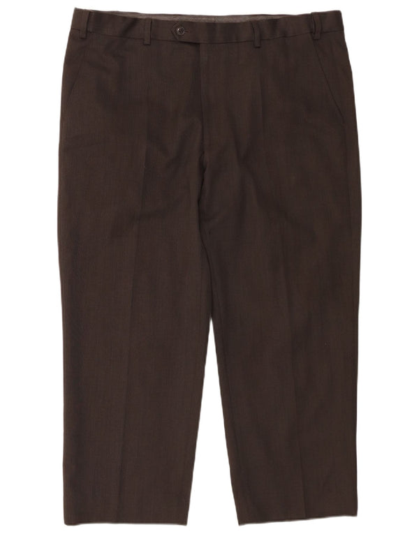 Calça masculina Marks & Spencer Crop Regular Fit W38 L25 Poliéster Cinza