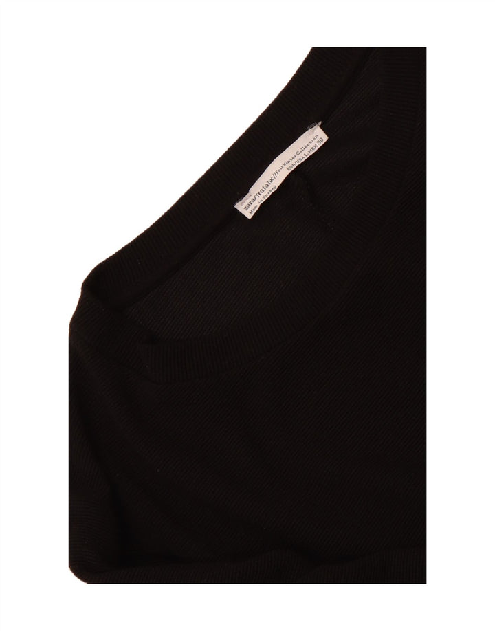 Zara Vestido feminino manga 3/4 Reino Unido 14 grande preto