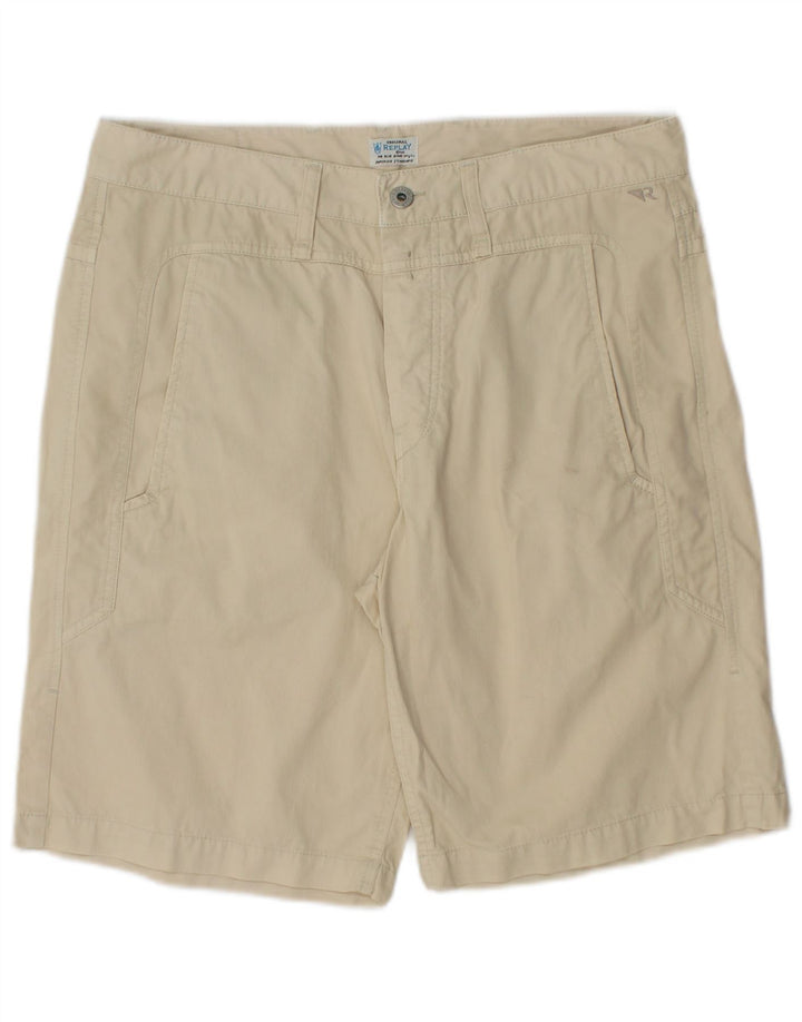 Shorts casual masculino REPLAY W31 médio algodão branco
