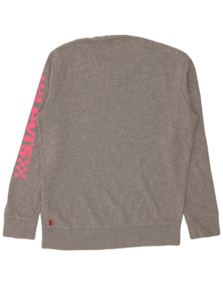 Moletom gráfico masculino Levi's Jumper médio cinza algodão manchado