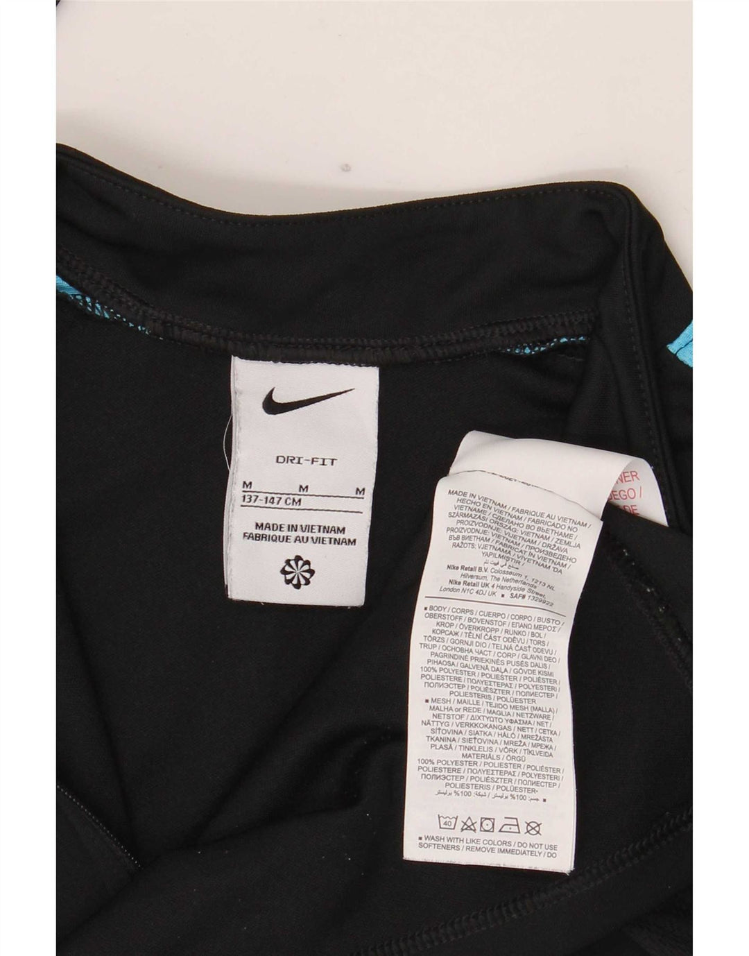 Top de treino Nike Boys Dri Fit pulôver 11-12 anos preto colorblock