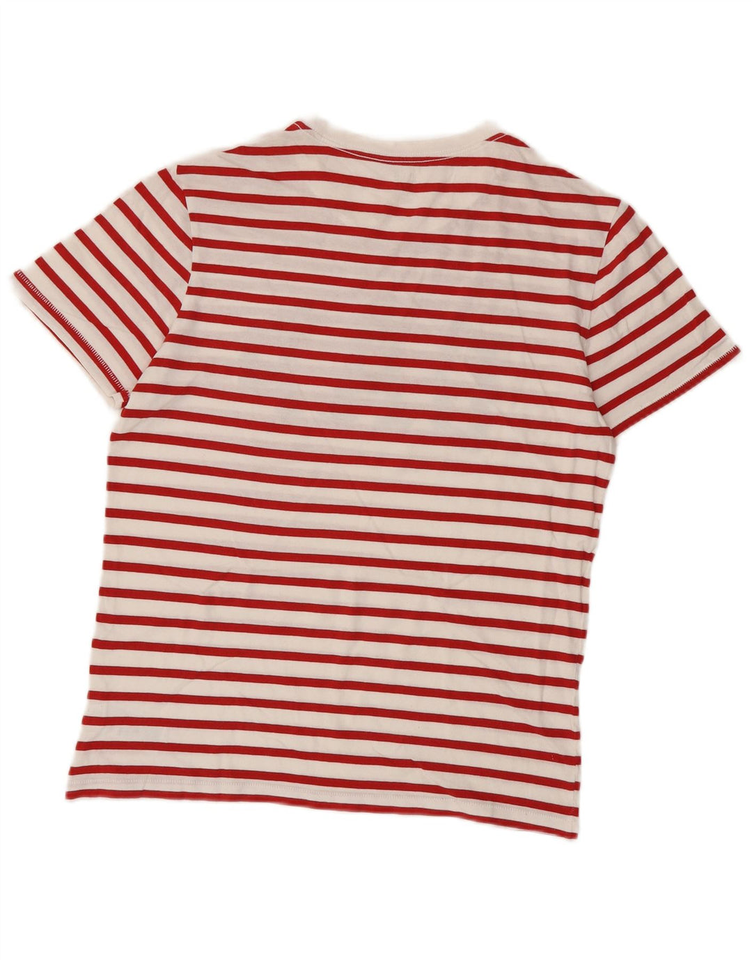 Camiseta feminina gráfica Gap UK 14 algodão listrado vermelho médio