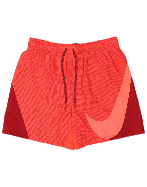 Shorts de natação masculinos Nike Graphic médio vermelho colorblock poliéster