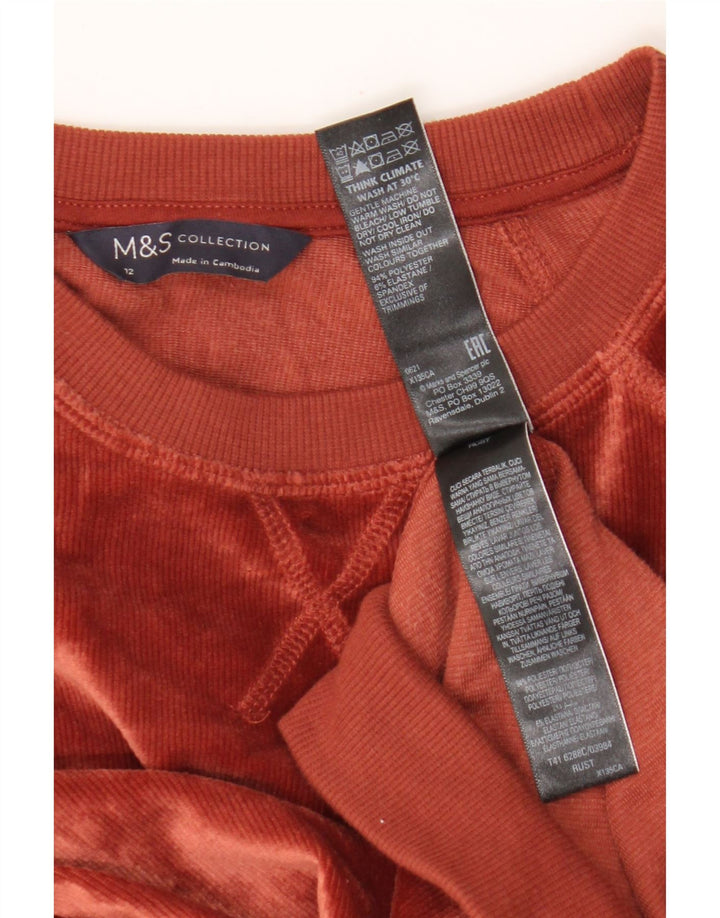 Suéter feminino de veludo cotelê Marks & Spencer Reino Unido 12 médio marrom