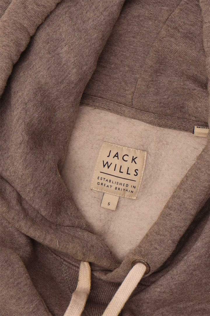 JACK WILLS Suéter masculino com capuz gráfico pequeno algodão cinza
