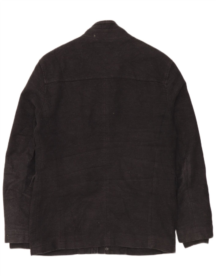 Casaco corta-vento masculino Marks & Spencer Reino Unido 36 pequeno algodão preto