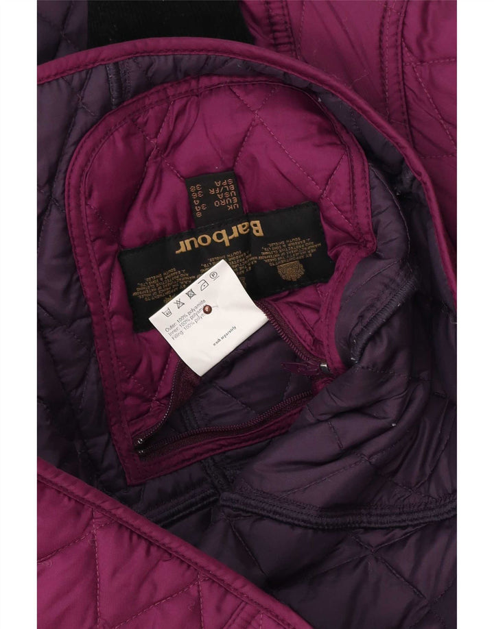 Jaqueta acolchoada feminina Barbour UK 8 poliéster roxo pequeno