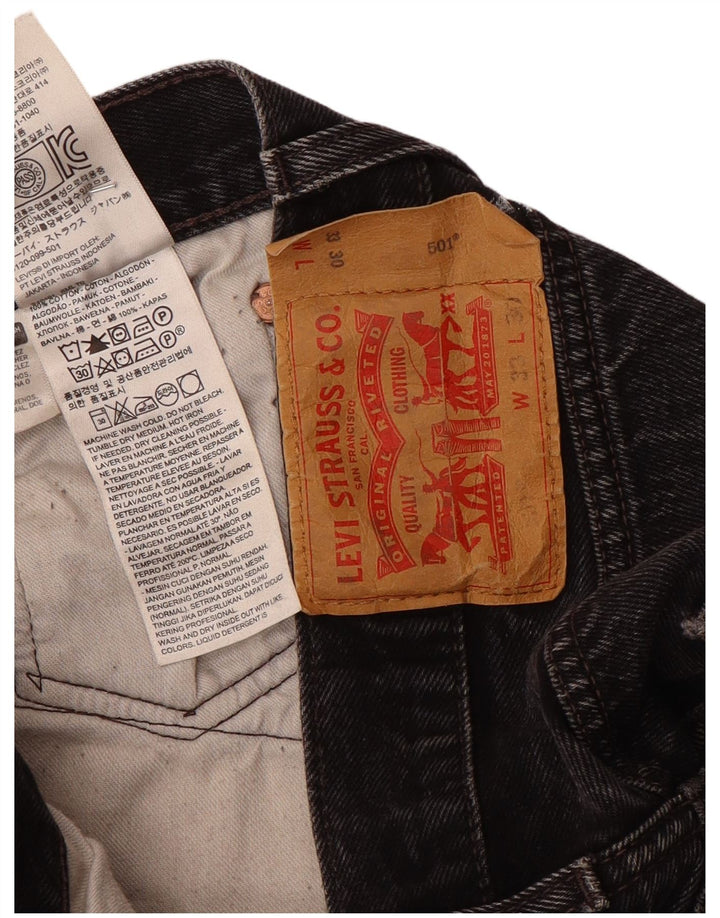 Jeans Levis 501 Straight Masculino W33 L30 Algodão Preto