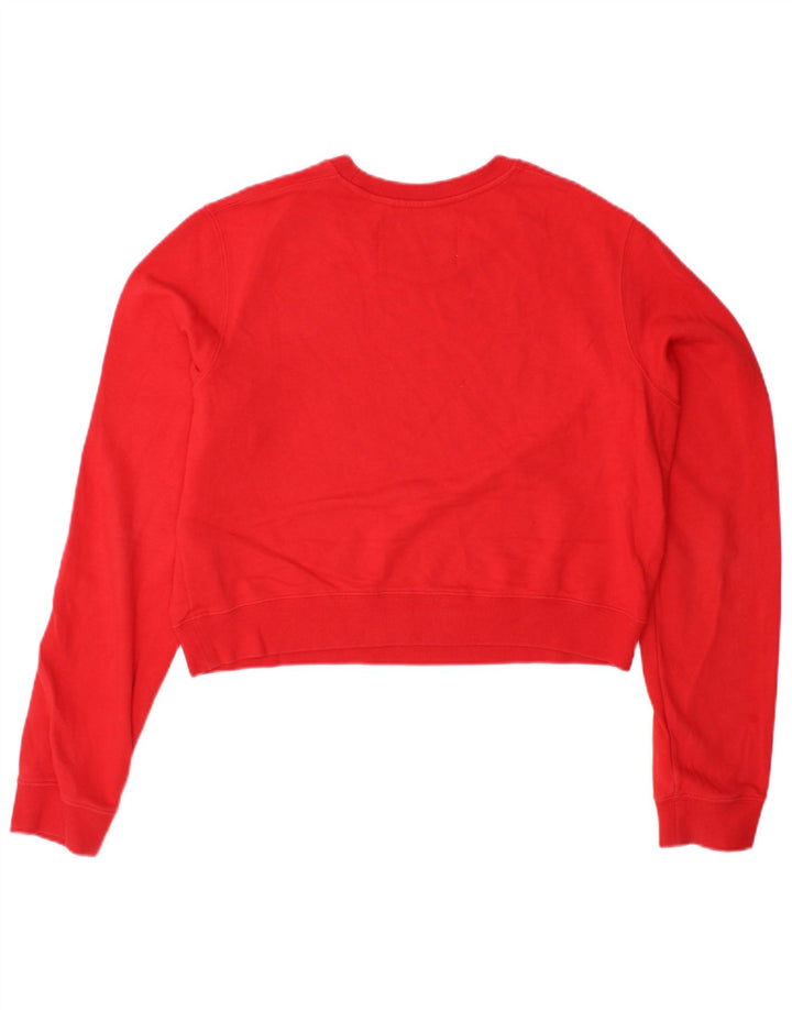 CALVIN KLEIN JEANS Suéter feminino cropped Reino Unido 16 grande algodão vermelho