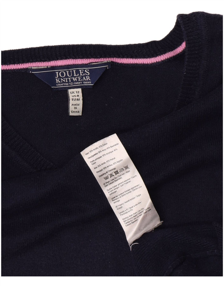 Joules Suéter feminino oversized com gola canoa Reino Unido 12 médio azul marinho