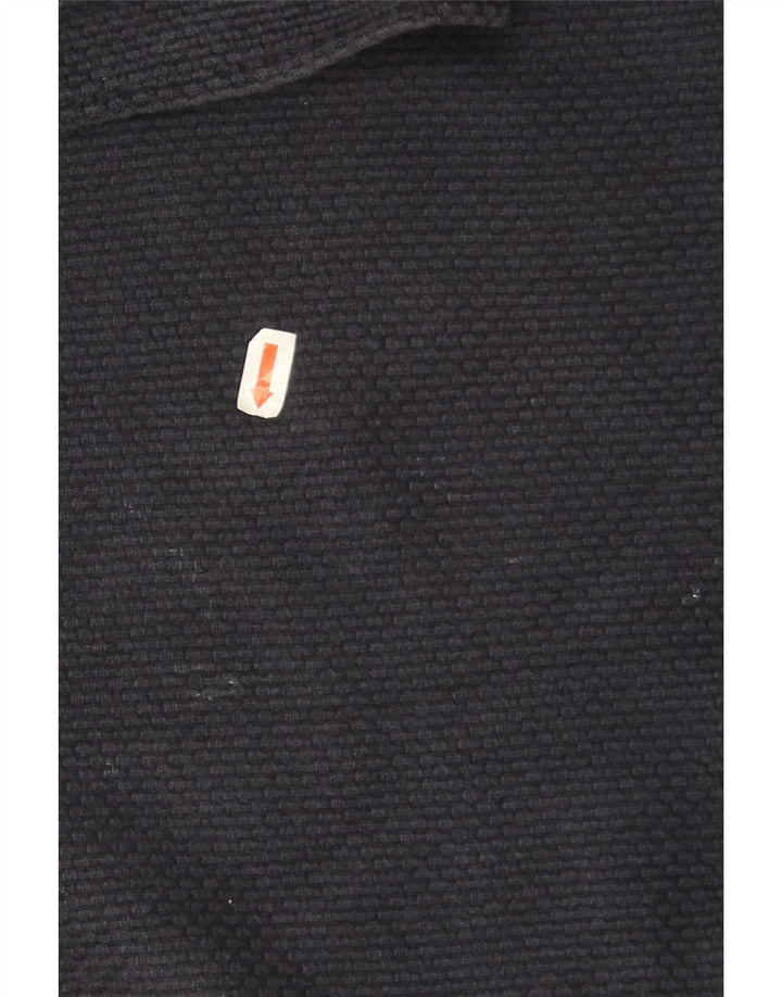 Suéter masculino Massimo Dutti com gola e botão 2XL algodão azul marinho