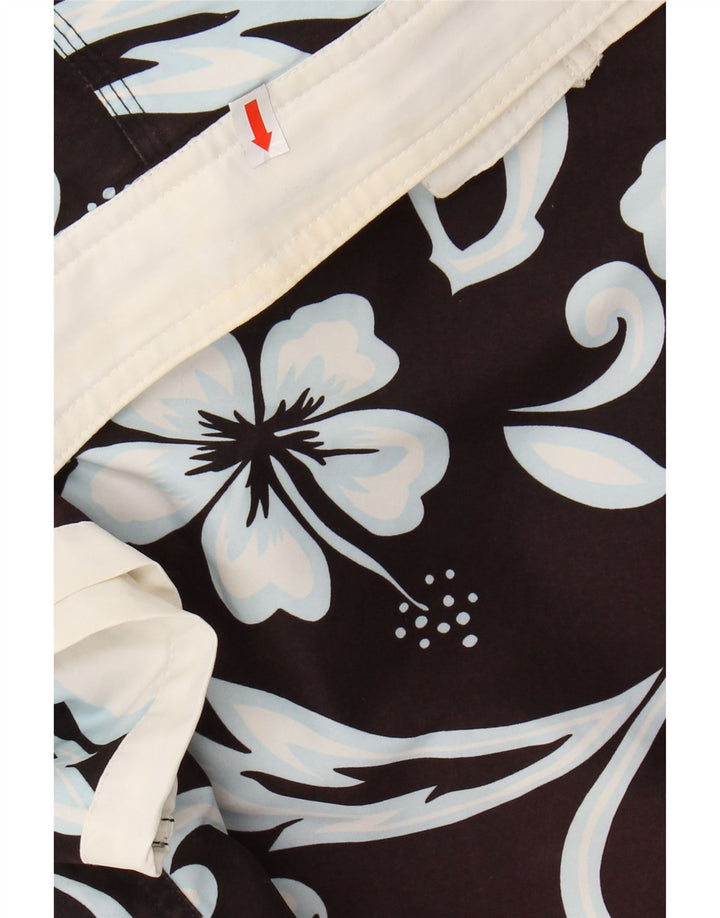 Shorts de natação masculino SUNDEK grande poliéster floral preto