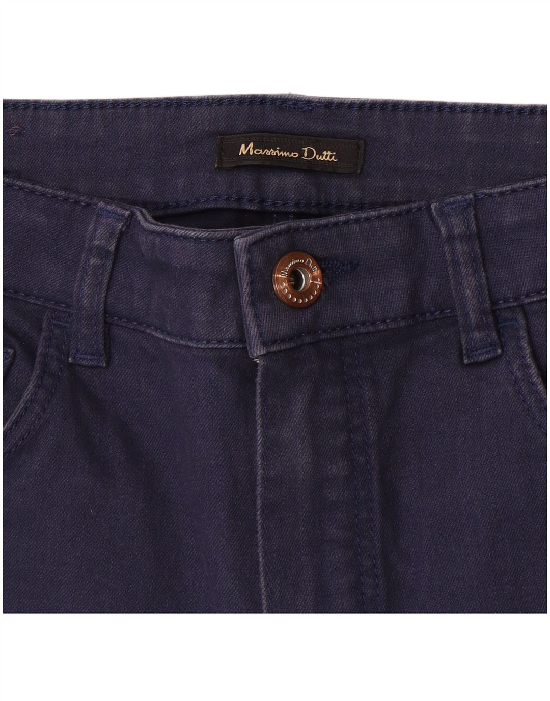 Calça casual justa feminina Massimo Dutti W26 L26 azul marinho