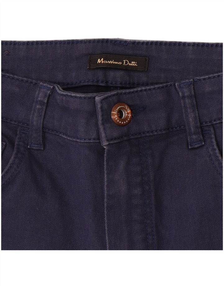 Calça casual justa feminina Massimo Dutti W26 L26 azul marinho