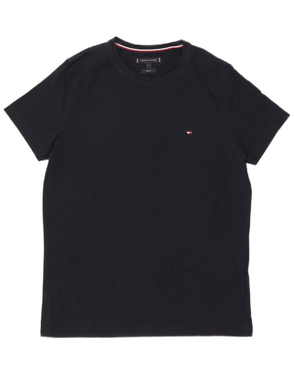 Camiseta masculina Tommy Hilfiger Slim Fit grande azul marinho