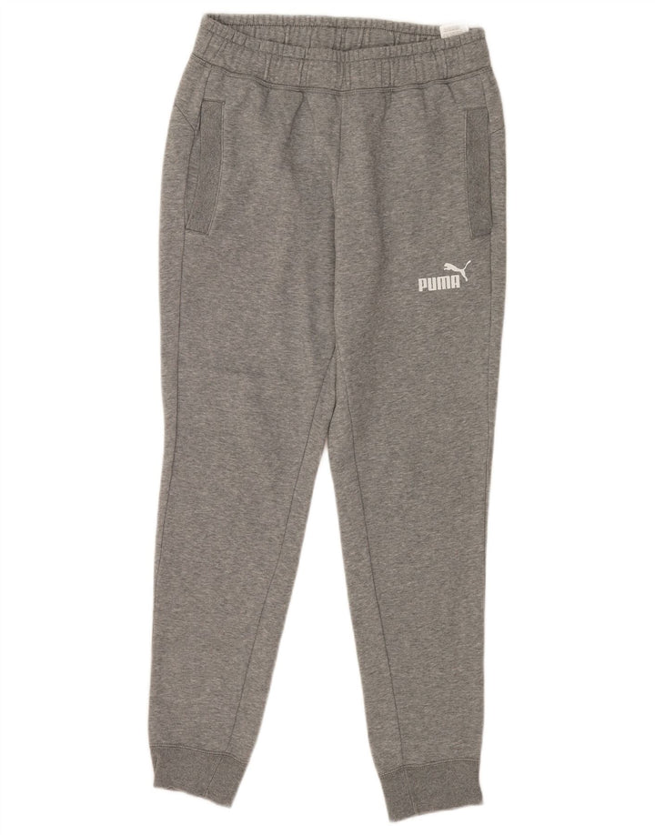 Calça de treino masculina Puma Joggers cinza médio algodão manchado