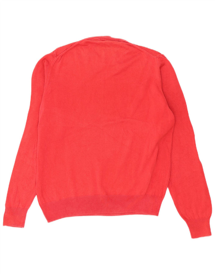 Zara Suéter masculino com gola redonda grande vermelho