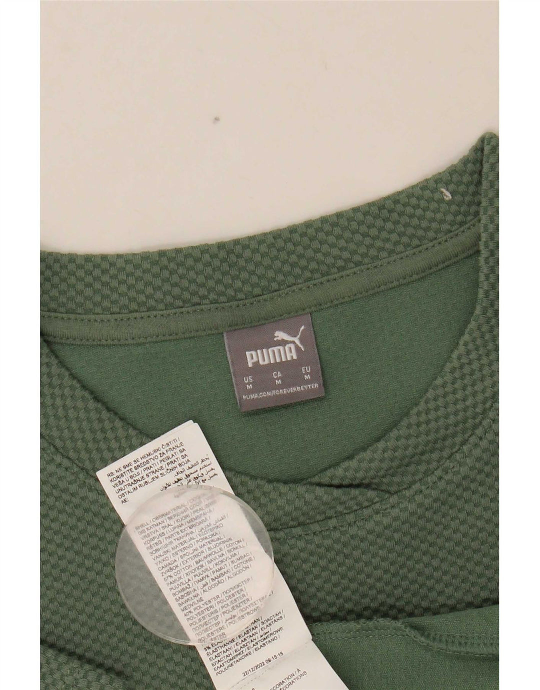 Camiseta feminina Puma Top UK 12 algodão verde médio