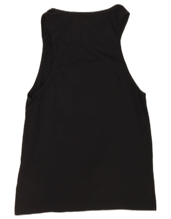 All Saints Mens Colete Top Pequeno Algodão Preto