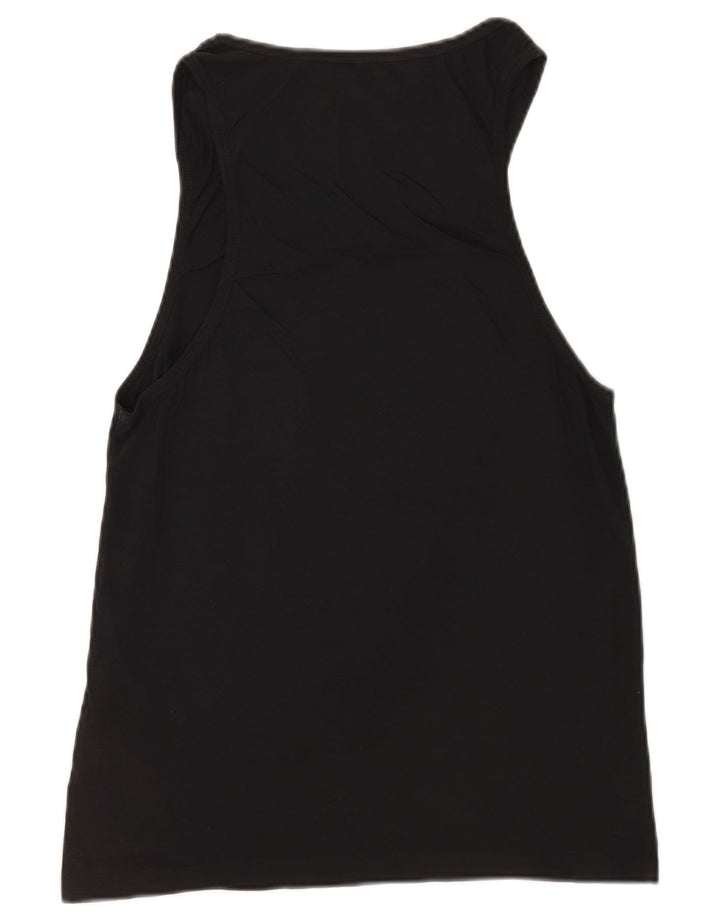 All Saints Mens Colete Top Pequeno Algodão Preto