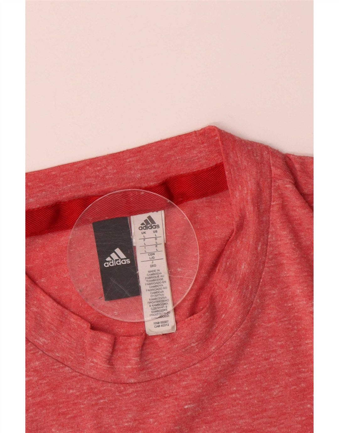 Camiseta masculina Adidas grande poliéster manchado rosa
