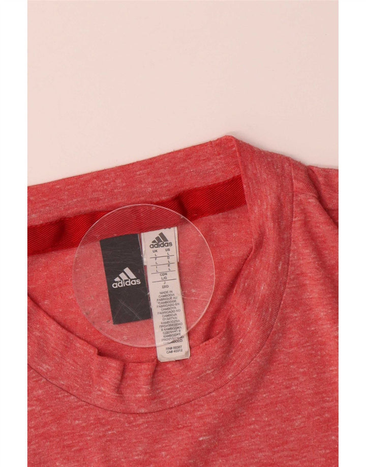 Camiseta masculina Adidas grande poliéster manchado rosa