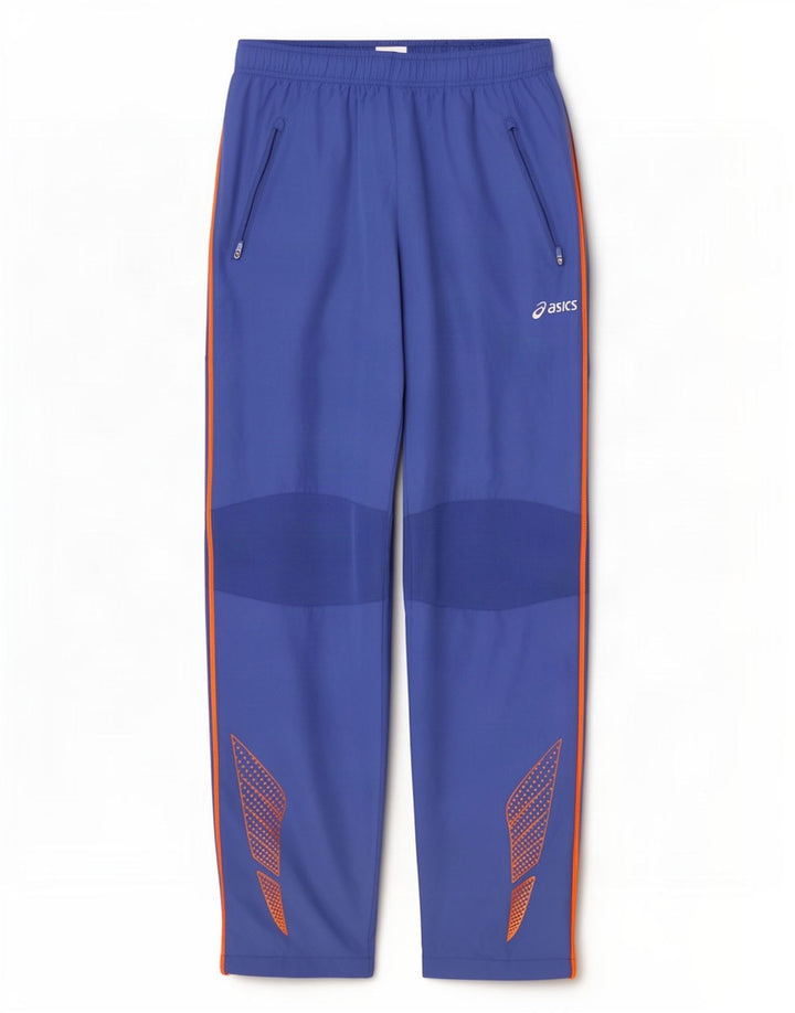 Calça de treino masculina Asics Graphic grande azul colorblock poliéster