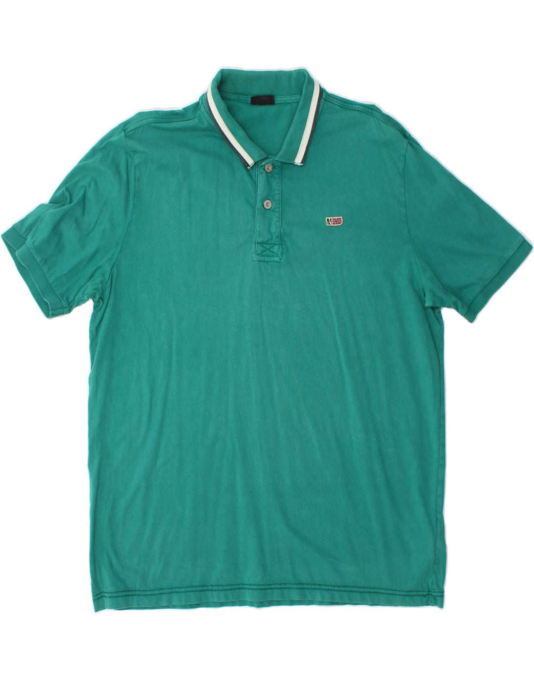 NAPAPIJRI Mens Polo Shirt XL Green Cotton Vintage Napapijri and Second-Hand Napapijri from Messina Hembry 
