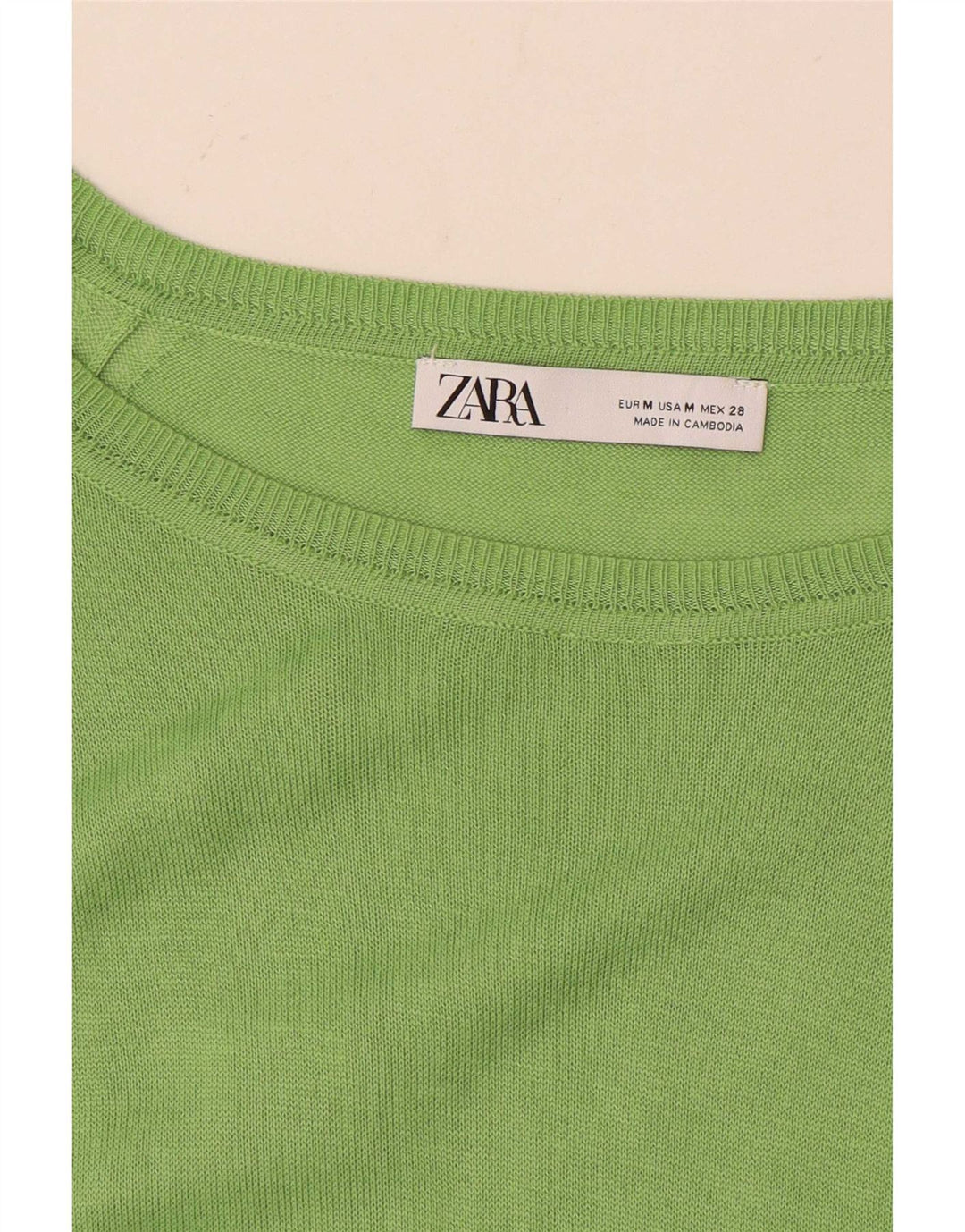 Zara Suéter feminino com gola canoa e gola redonda Reino Unido 14 verde médio