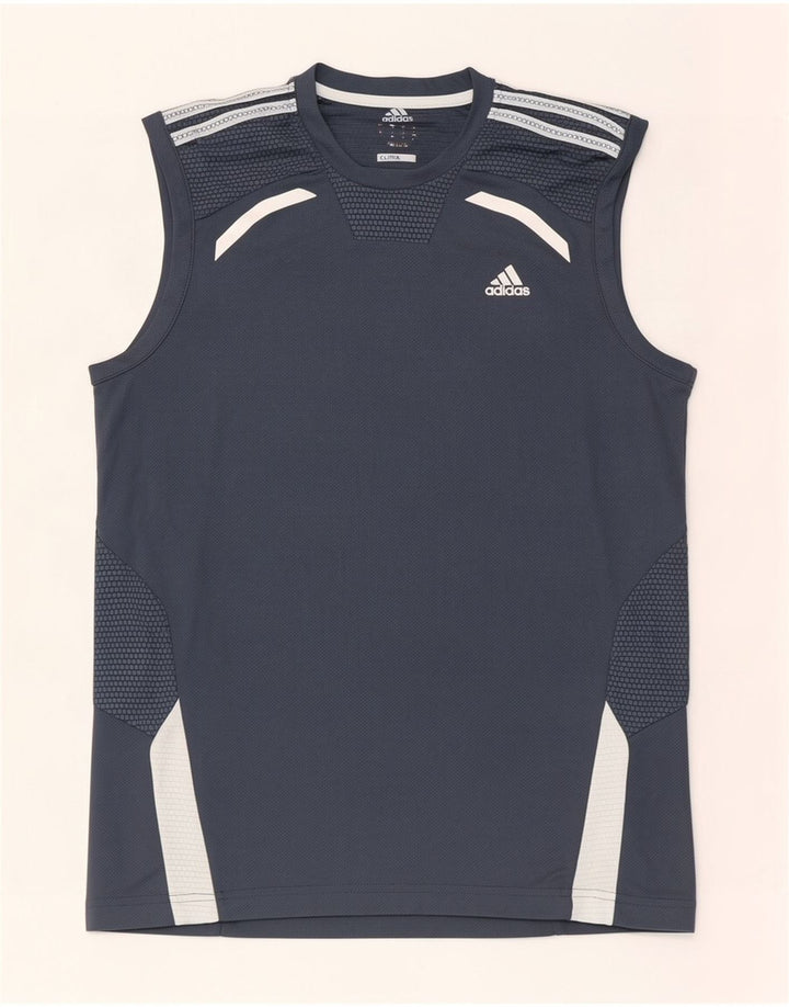 Adidas Mens Clima 365 Vest Top Pequeno Cinza Colourblock Poliéster