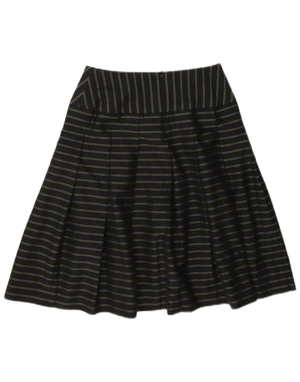 Saia feminina vintage evasê US 3 XS W26 listrada preta