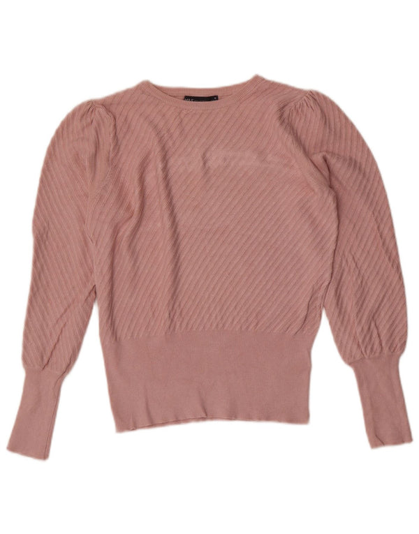 Suéter feminino Marks & Spencer com gola canoa e listrado rosa pequeno Reino Unido 10