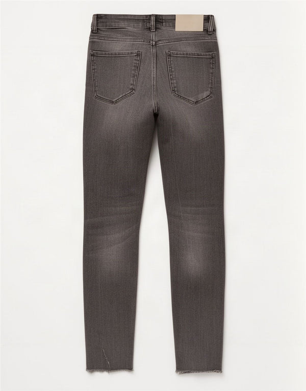 Calça jeans skinny feminina Zara Trafaluc desgastada EU 36 XS W26 L27 cinza